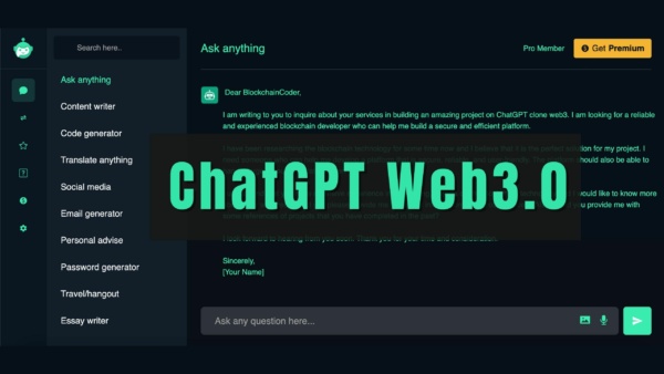 ChatGPT Web3 Klon Uygulaması (Kaynak Kodlu)
