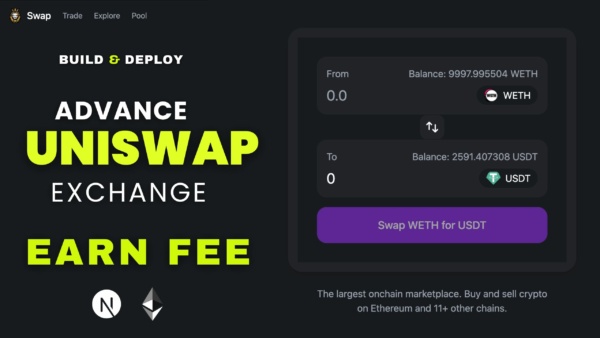 Uniswap Token Swap Gelişmiş Dapp- Fee ayarlı (Kaynak Kodlu)