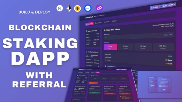 Token Staking DApp with Referral System | Like Ethereum, BSC, Polygon